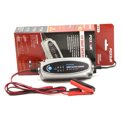 FOXSUR 0.8A / 3.6A 12V 5 Stage Charging Battery Charger for Car Motorcycle,  EU Plug - Battery Charger by FOXSUR | Online Shopping South Africa | PMC Jewellery | Buy Now Pay Later Mobicred