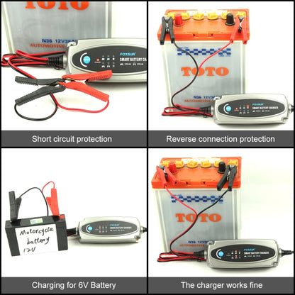 FOXSUR 0.8A / 3.6A 12V 5 Stage Charging Battery Charger for Car Motorcycle,  EU Plug - Battery Charger by FOXSUR | Online Shopping South Africa | PMC Jewellery | Buy Now Pay Later Mobicred