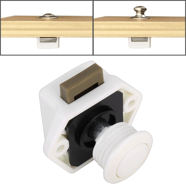 Press Type Drawer Cabinet Catch Latch Release Cupboard Door Stop Drawer Cabinet Locker for RV / Yacht / Furniture(White) - Locks & Hasps by PMC Jewellery | Online Shopping South Africa | PMC Jewellery | Buy Now Pay Later Mobicred