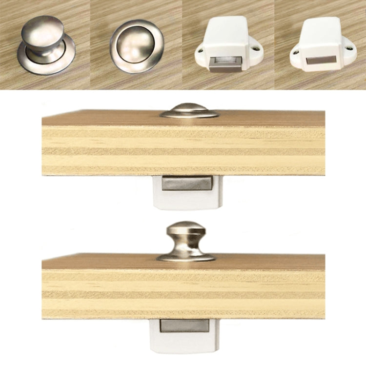 Press Type Drawer Cabinet Catch Latch Release Cupboard Door Stop Drawer Cabinet Locker for RV / Yacht / Furniture(Nickel) - Locks & Hasps by PMC Jewellery | Online Shopping South Africa | PMC Jewellery