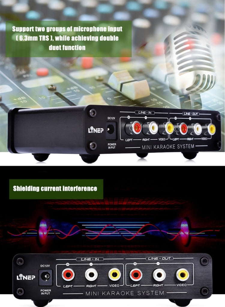 A933 Mini Karaoke Machine System Sound Mixer Amplifier for PC / TV / Mobile Phones, Support RCA in / 2 Channel Mic in(Black) -  by PMC Jewellery | Online Shopping South Africa | PMC Jewellery | Buy Now Pay Later Mobicred