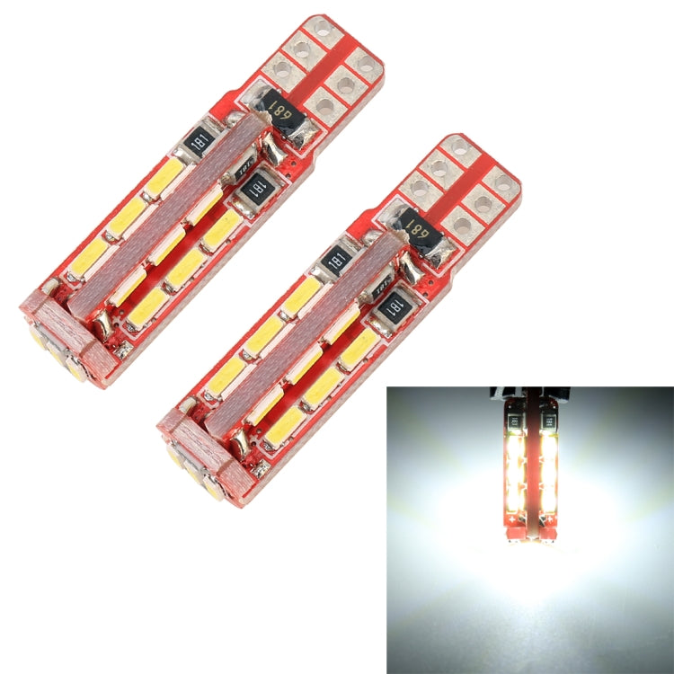 2 PCS T10 / W5W / 168 / 194 DC12V / 2.8W / 6000K / 200LM 27LEDs SMD-4014 Car Clearance Light(White Light) - Clearance Lights by PMC Jewellery | Online Shopping South Africa | PMC Jewellery | Buy Now Pay Later Mobicred