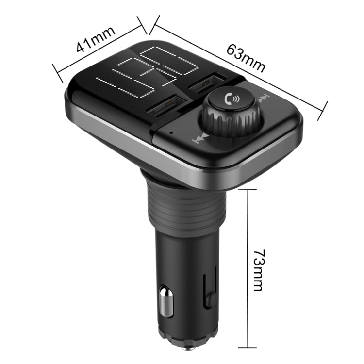 BT72 Dual USB Charging Smart Bluetooth FM Transmitter MP3 Music Player Car Kit with 1.5 inch White Display Screen, Support Bluetooth Call, TF Card & U Disk - Bluetooth Car Kits by PMC Jewellery | Online Shopping South Africa | PMC Jewellery | Buy Now Pay Later Mobicred