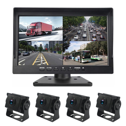 PZ612-4AHD IP67 120 Degree Car AHD 1080P 2 Megapixels 10 inch 4-Way Rearview Mirror Monitor, Night Vision Full Color, with Video Function - Rear View Cameras by PMC Jewellery | Online Shopping South Africa | PMC Jewellery | Buy Now Pay Later Mobicred