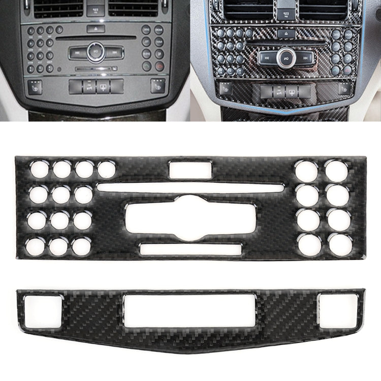 2 PCS Car CD Adjustment Frame Carbon Fiber Decorative Sticker for Mercedes-Benz W204, Right Driving - Car Interior Mouldings by PMC Jewellery | Online Shopping South Africa | PMC Jewellery | Buy Now Pay Later Mobicred