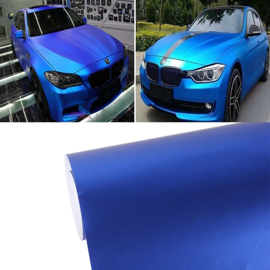 8m * 0.5m Ice Blue Metallic Matte Icy Ice Car Decal Wrap Auto Wrapping Vehicle Sticker Motorcycle Sheet Tint Vinyl Air Bubble Sticker(Dark Blue) - Auto Film by PMC Jewellery | Online Shopping South Africa | PMC Jewellery | Buy Now Pay Later Mobicred