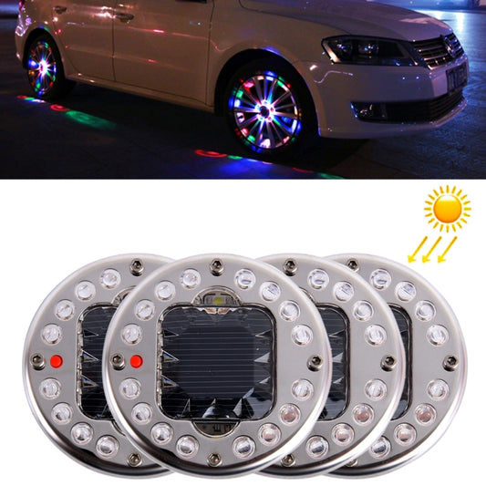 4 PCS Solar High Power Car LED Colorful Wheel Lights(Colorful Light) - Decorative Lights by PMC Jewellery | Online Shopping South Africa | PMC Jewellery | Buy Now Pay Later Mobicred