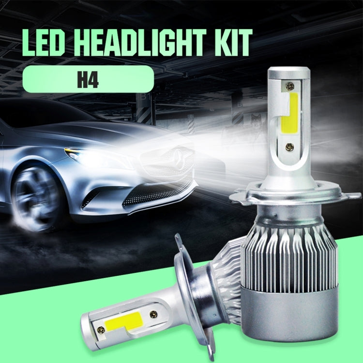 2pcs H4 18W 1800LM 6000K Waterproof IP68 Car Auto LED Headlight with 2 COB LED Lamps, DC 9-36V(White Light) - LED Headlamps by PMC Jewellery | Online Shopping South Africa | PMC Jewellery | Buy Now Pay Later Mobicred