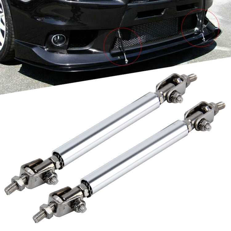 2 PCS Car Modification Large Surrounded By The Rod Telescopic Lever Front and Rear Bars Fixed Front Lip Back Shovel Adjustable Small Rod, Length: 10cm(Silver) - Trunk & Bumper Accessories by PMC Jewellery | Online Shopping South Africa | PMC Jewellery | Buy Now Pay Later Mobicred