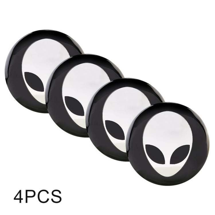 4 PCS Car-Styling Alien Pattern Metal Wheel Hub Decorative Sticker, Diameter: 5.8cm - Decorative Sticker by PMC Jewellery | Online Shopping South Africa | PMC Jewellery