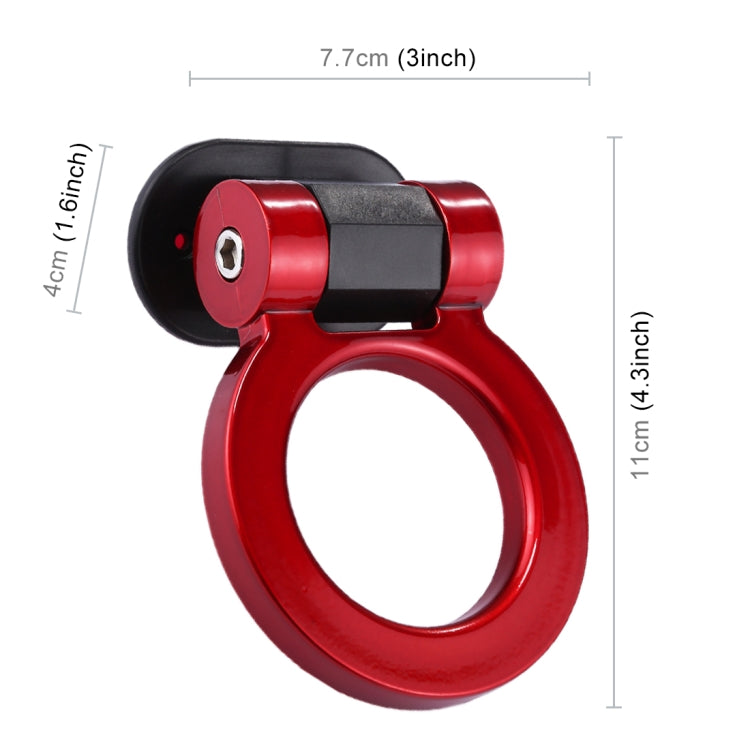 Car Truck Bumper Round Tow Hook Ring Adhesive Decal Sticker Exterior Decoration (Red) - Towing Bars by PMC Jewellery | Online Shopping South Africa | PMC Jewellery | Buy Now Pay Later Mobicred