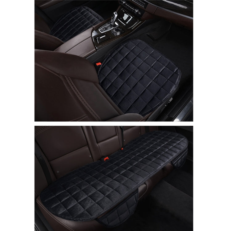 3 PCS / Set  Warm Car Seat Cover Cushion Five Seats Universal Two Front Row Seat Covers and One Back Row Seat Cover Car Non-slip Chair Pad Warm Car Mats No Back Plush Cushion(Black) - Seat Accessories by PMC Jewellery | Online Shopping South Africa | PMC Jewellery | Buy Now Pay Later Mobicred