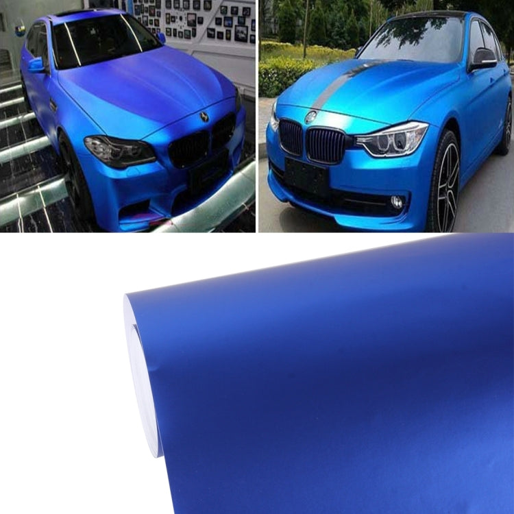 5m * 0.5m Ice Blue Metallic Matte Icy Ice Car Decal Wrap Auto Wrapping Vehicle Sticker Motorcycle Sheet Tint Vinyl Air Bubble Free(Dark Blue) - Auto Film by PMC Jewellery | Online Shopping South Africa | PMC Jewellery | Buy Now Pay Later Mobicred