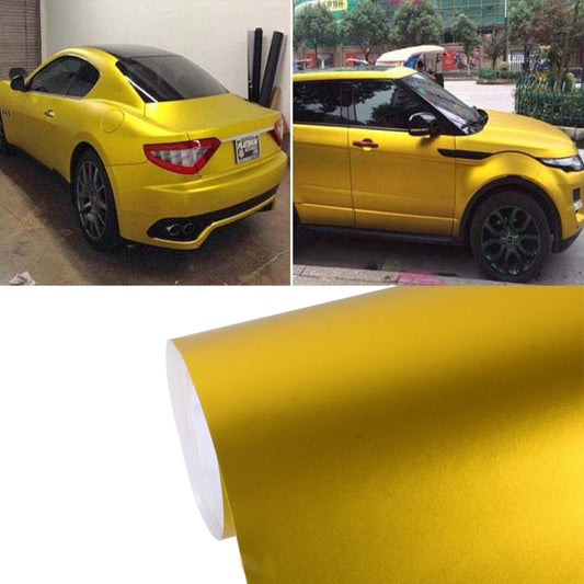 5m * 0.5m Ice Blue Metallic Matte Icy Ice Car Decal Wrap Auto Wrapping Vehicle Sticker Motorcycle Sheet Tint Vinyl Air Bubble Free(Gold) - Auto Film by PMC Jewellery | Online Shopping South Africa | PMC Jewellery | Buy Now Pay Later Mobicred