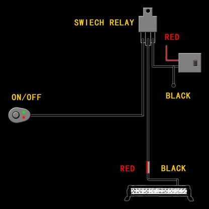 Offroad Driving 300W Light Bar Wiring Harness with Fuse DC 14V 40 Amp Relay ON/OFF Switch - Wires by PMC Jewellery | Online Shopping South Africa | PMC Jewellery | Buy Now Pay Later Mobicred