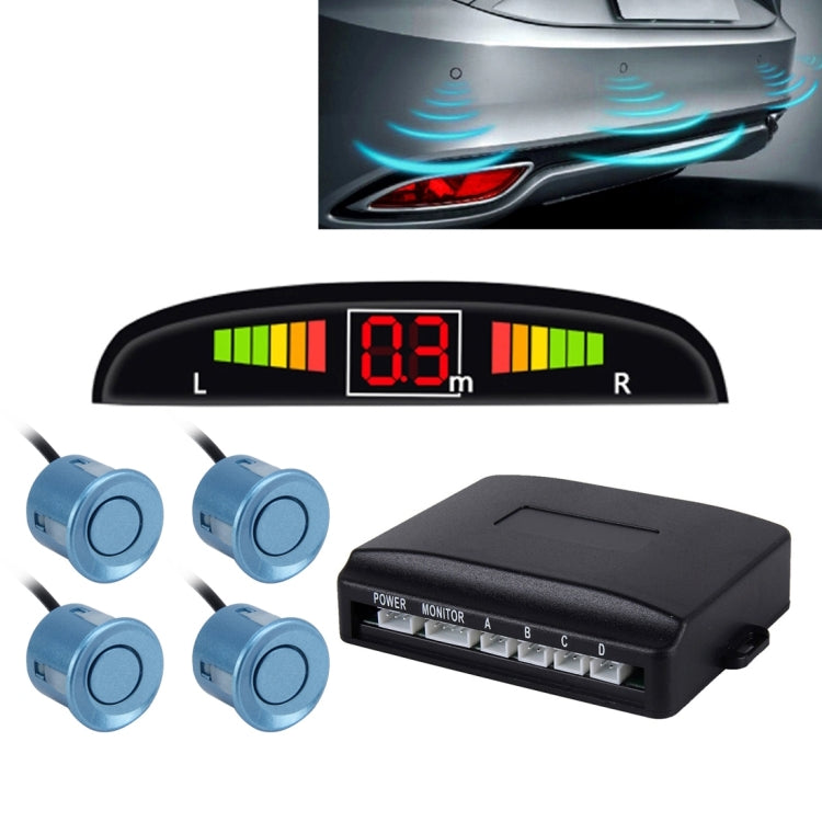 Car Buzzer Reverse Backup Radar System - Premium Quality 4 Parking Sensors Car Reverse Backup Radar System with LCD Display(Blue) - Radar Detectors by PMC Jewellery | Online Shopping South Africa | PMC Jewellery | Buy Now Pay Later Mobicred