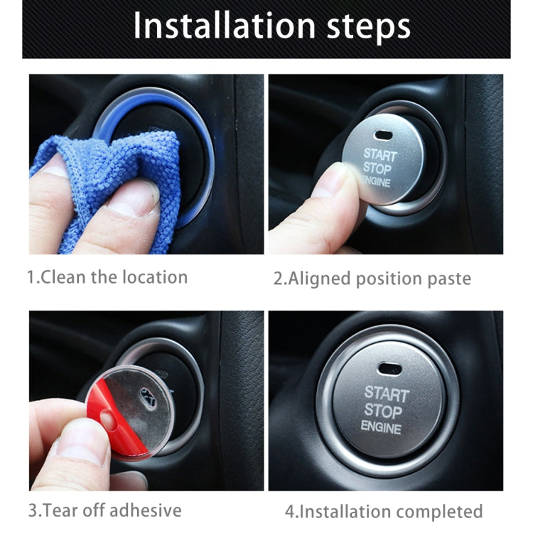 3D Aluminum Alloy Engine Start Stop Push Button Cover Trim Decorative Sticker for Mazda CX4 / CX5 / Axela / ATENZA(Blue) - Decoration Rings by PMC Jewellery | Online Shopping South Africa | PMC Jewellery