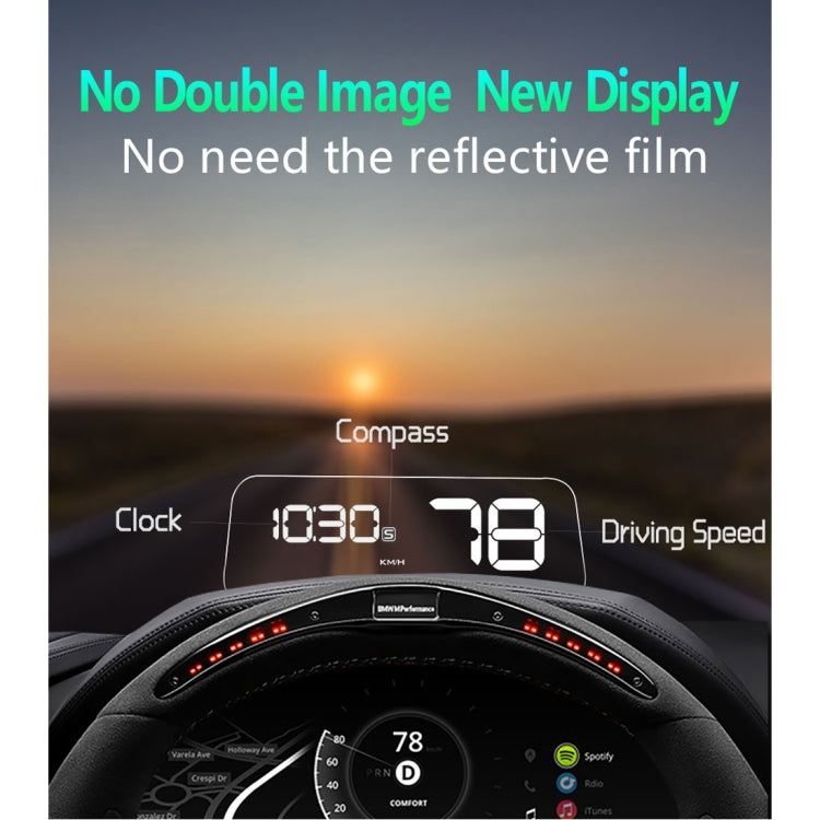 T900 Car GPS HUD Virtual HD Reflection Board Head-up Display, Speed & Driving Distance / Time Display, Over Speed & Voltage & Low Voltage Alarm, Fatigue Driving(White) - Head Up Display System by PMC Jewellery | Online Shopping South Africa | PMC Jewellery | Buy Now Pay Later Mobicred