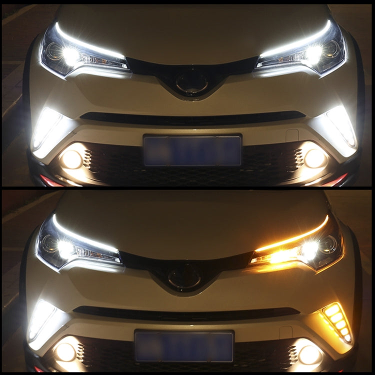 2 PCS 60cm DC12V 7.5W Ultra-thin Waterproof Car Auto Double Colors Turn Lights / Running Lights SMD-2835 LED Bulbs (Turn Lights: Yellow Light; Running Lights: Blue Light) - Running Lights by PMC Jewellery | Online Shopping South Africa | PMC Jewellery | Buy Now Pay Later Mobicred