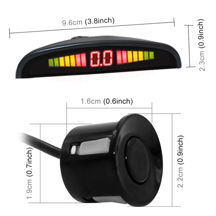 PZ316 Digital LED Crescent Shape Display Rear View Mirror Car Recorder for Truck with 4 Rear Radar - Radar Detectors by PMC Jewellery | Online Shopping South Africa | PMC Jewellery | Buy Now Pay Later Mobicred