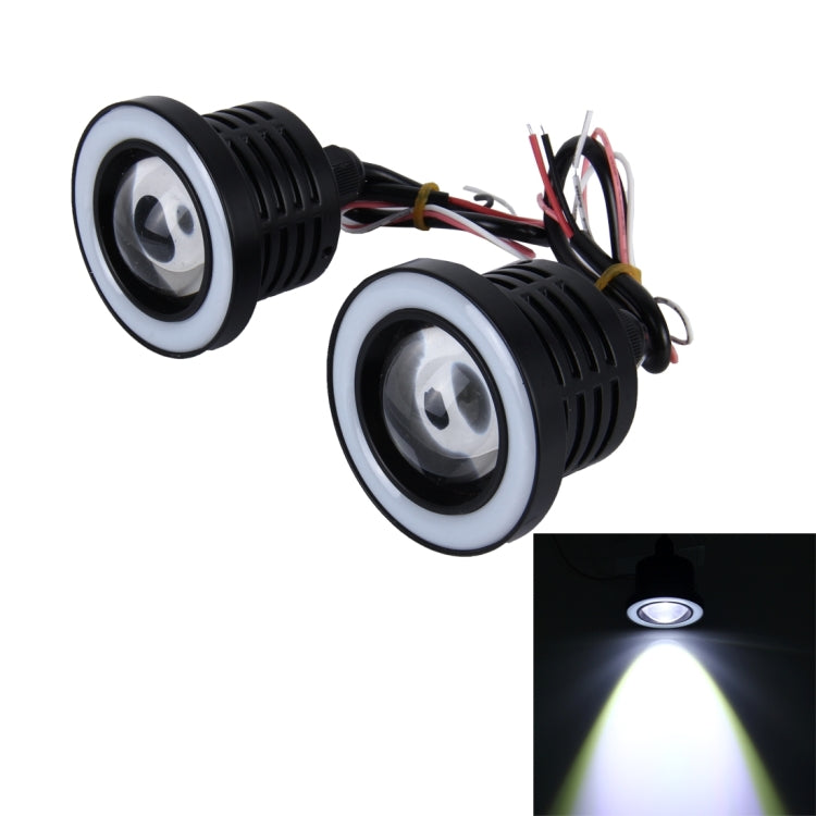 2 PCS 3 inch 10W 900 LM 6000K Car Fog Lights with Colorful Angle Eye Light, DC 12V(White Light) - Fog / Driving Lights by PMC Jewellery | Online Shopping South Africa | PMC Jewellery | Buy Now Pay Later Mobicred