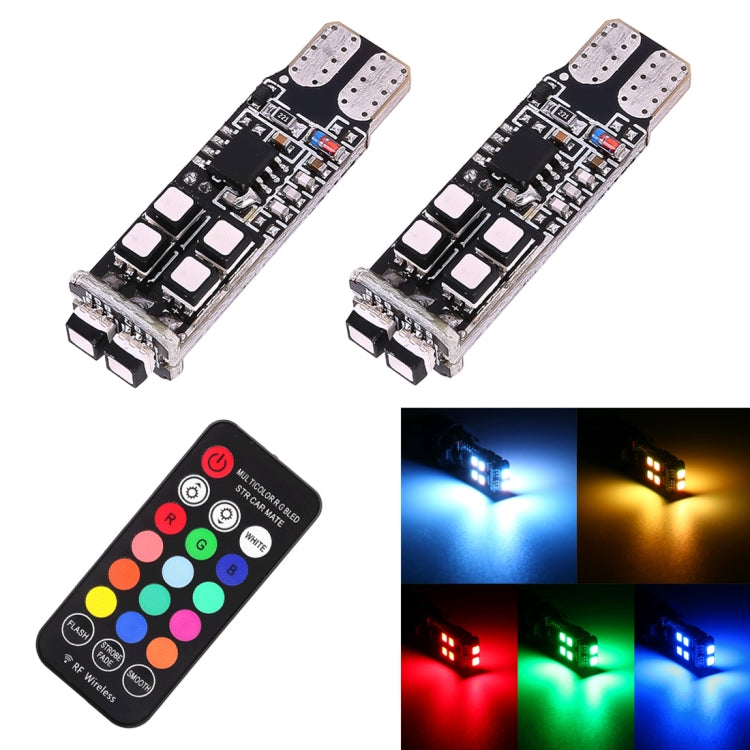 2 PCS W5W 194 T10 Multi Colors 10 SMD 3535 LED Car Clearance Light Marker Light with Remote Control, DC 12V - Clearance Lights by PMC Jewellery | Online Shopping South Africa | PMC Jewellery | Buy Now Pay Later Mobicred