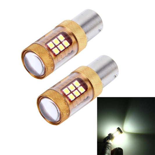 2 PCS 1156/BA15S 15W 1300LM 6500K 28 SMD-3030 LED Car Brake Lights Turn Light, DC 12V(White Light) - Brake Lights by PMC Jewellery | Online Shopping South Africa | PMC Jewellery | Buy Now Pay Later Mobicred