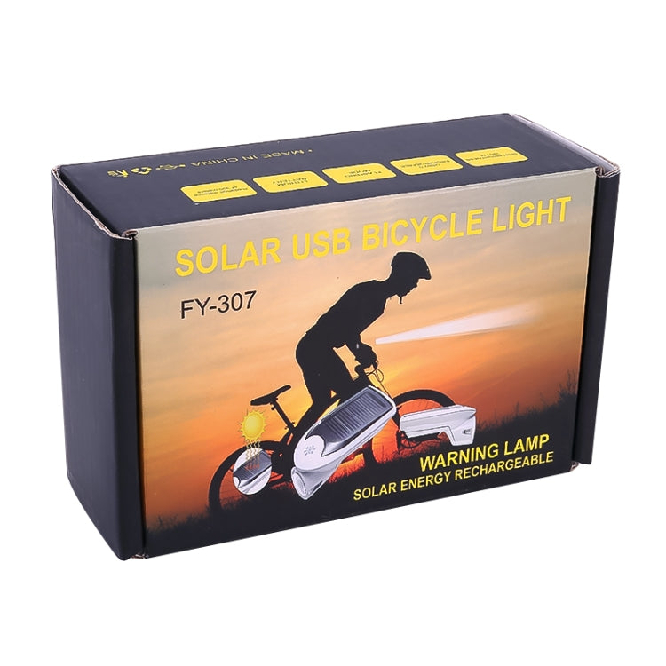 3W 240LM USB Solar Energy Motorcycle / Bicycle Front Light (White) - Headlights by PMC Jewellery | Online Shopping South Africa | PMC Jewellery | Buy Now Pay Later Mobicred