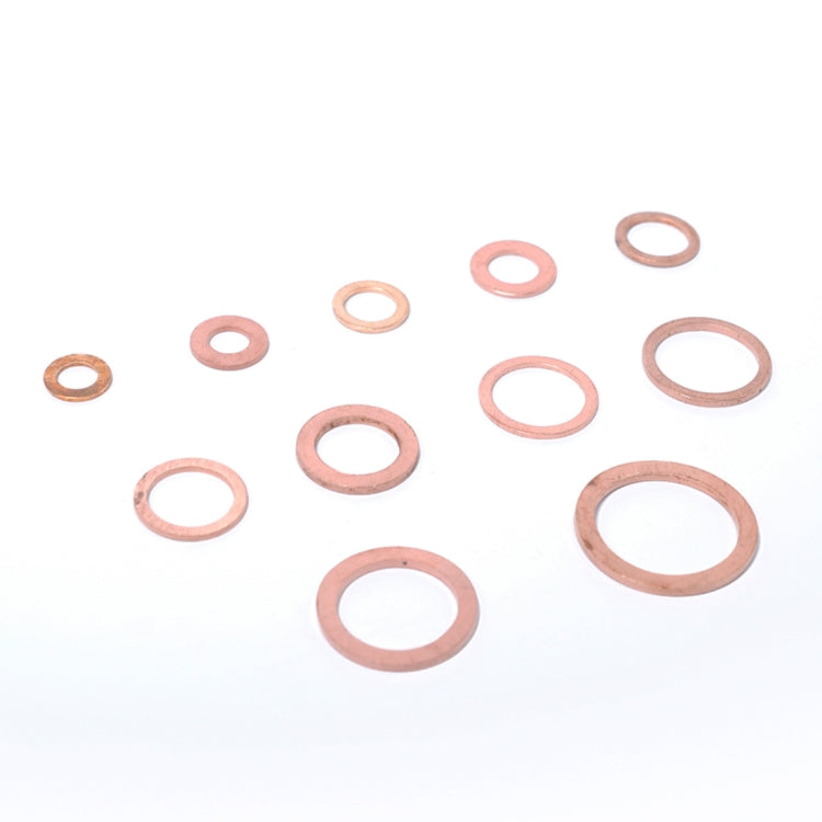 280 PCS O Shape Solid Copper Crush Washers Assorted Oil Seal Flat Ring Kit for Car / Boat  / Generators - Engine Fittings by PMC Jewellery | Online Shopping South Africa | PMC Jewellery