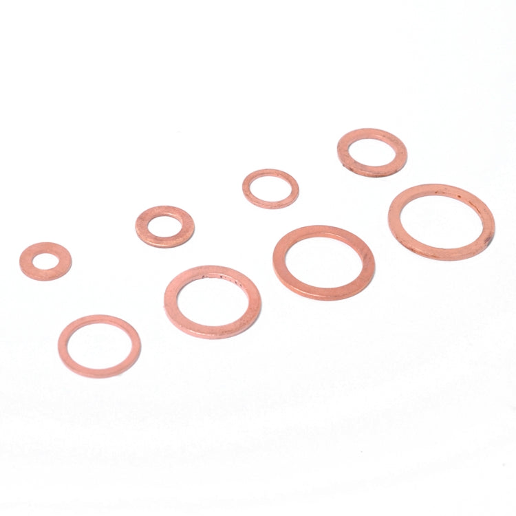 120 PCS O Shape Solid Copper Crush Washers Assorted Oil Seal Flat Ring Kit for Car / Boat  / Generators - Engine Fittings by PMC Jewellery | Online Shopping South Africa | PMC Jewellery