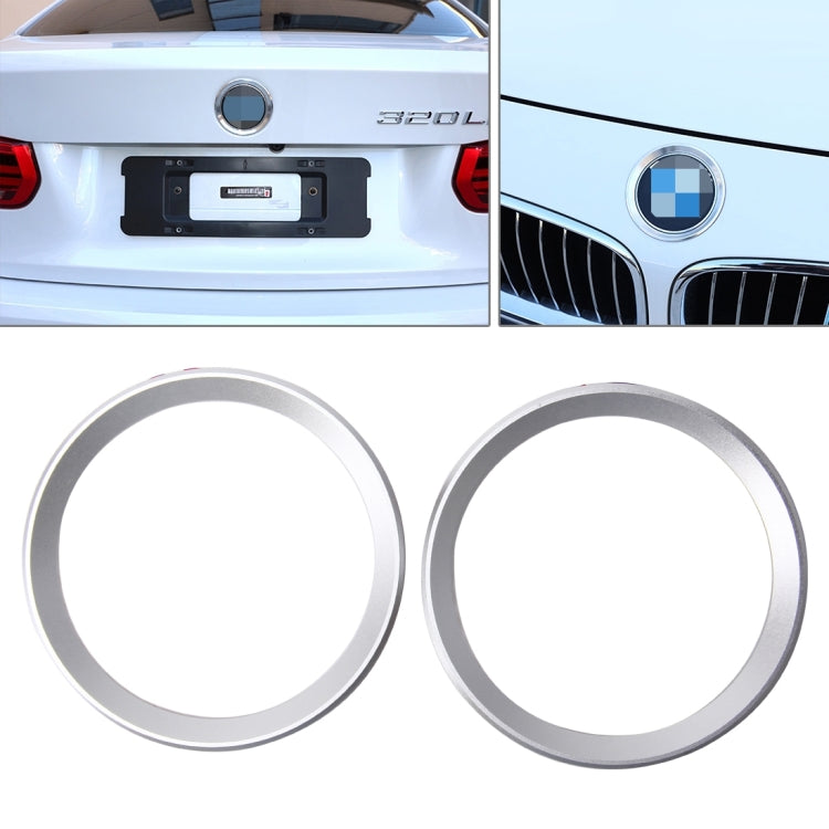 2 PCS Car Logo Decorative Circle Steering Wheel Decoration Ring Sticker Logo Car Styling Modification Car Front Logo Ring Decoration Rear Cover Trim Hood Emblem Rings for BMW 5 Series(Silver) - Decoration Rings by PMC Jewellery | Online Shopping South Africa | PMC Jewellery | Buy Now Pay Later Mobicred