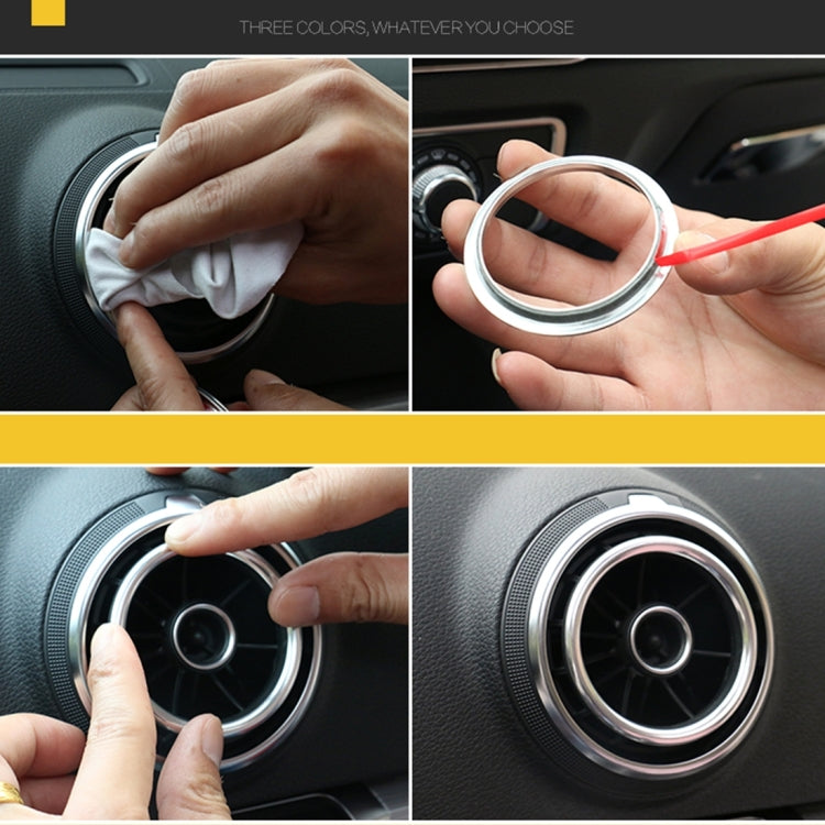 4 PCS Car Outlet Decorative Rings Aluminum Alloy Air Outlet Chrome Trim Ring Car Dashboard  Air Vents Cover Sticker Decoration for Audi A3(Gold) - Decoration Rings by PMC Jewellery | Online Shopping South Africa | PMC Jewellery | Buy Now Pay Later Mobicred