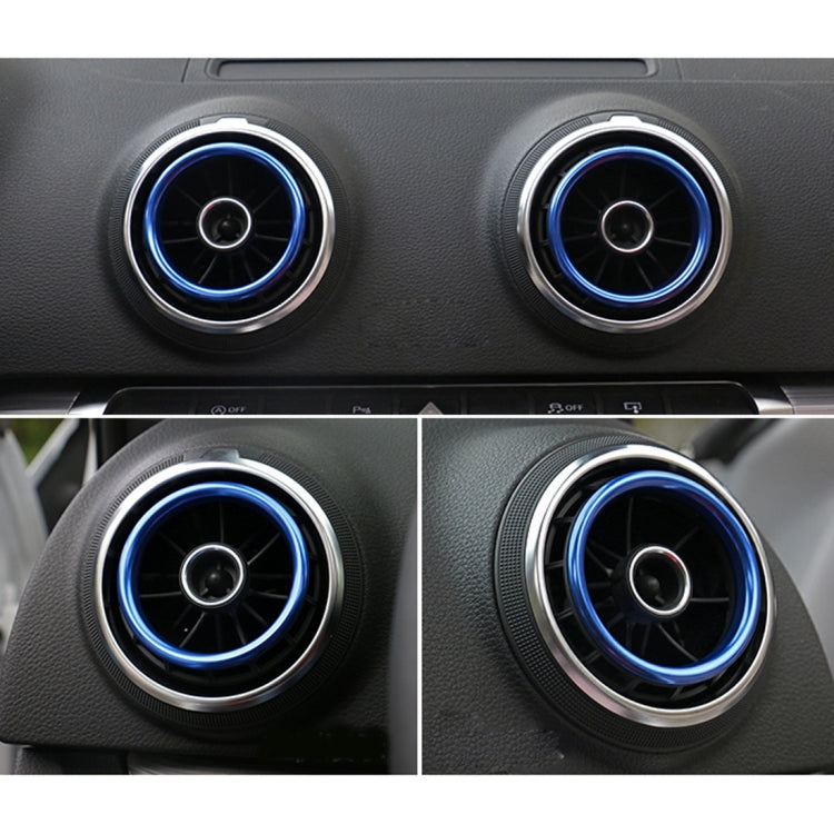 4 PCS Car Outlet Decorative Rings Aluminum Alloy Air Outlet Chrome Trim Ring Car Dashboard  Air Vents Cover Sticker Decoration for Audi A3(Blue) - Decoration Rings by PMC Jewellery | Online Shopping South Africa | PMC Jewellery | Buy Now Pay Later Mobicred