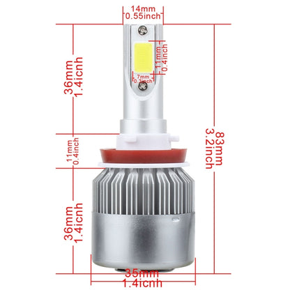 2 PCS H8/H9/H11 18W 1800 LM 6000K IP68 Casnbus Constant Current Car LED Headlight with 2 COB Lamps, DC 9-36V(White Light) - LED Headlamps by PMC Jewellery | Online Shopping South Africa | PMC Jewellery | Buy Now Pay Later Mobicred