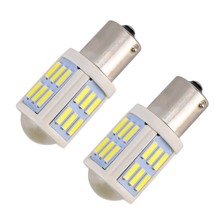 2 PCS 1156 / BA15S 4.5W DC 12V 6000K 290LM Car Auto Ceramics Turn Lights / Reversing Light 27LEDs SMD-7020 Lamps, with Projector Lens (White Light) - Brake Lights by PMC Jewellery | Online Shopping South Africa | PMC Jewellery | Buy Now Pay Later Mobicred