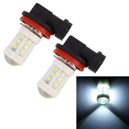 2 PCS H11 4.5W DC 12V 6000K 360LM Car Auto Ceramics Fog Light 18LEDs SMD-3030 Lamps, with Projector Lens(White Light) - Fog / Driving Lights by PMC Jewellery | Online Shopping South Africa | PMC Jewellery | Buy Now Pay Later Mobicred