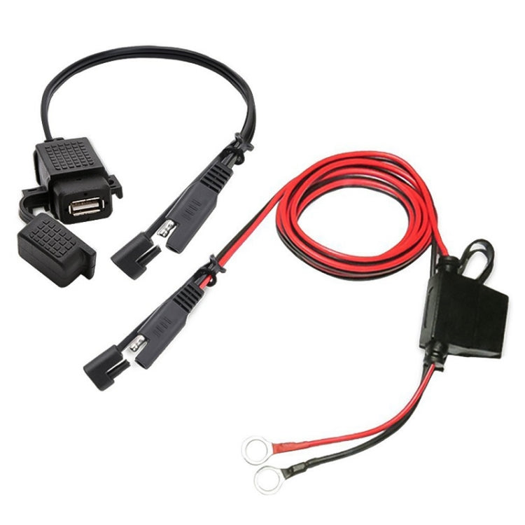 Motorcycle 5V 2.1A Waterproof USB Charger Kit SAE to USB Adapter, with Extension Harness - Battery Charger by PMC Jewellery | Online Shopping South Africa | PMC Jewellery | Buy Now Pay Later Mobicred