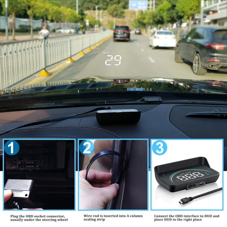 M8 3.5 inch Universal Car OBD2 HUD Vehicle-mounted Head Up Display - Head Up Display System by PMC Jewellery | Online Shopping South Africa | PMC Jewellery | Buy Now Pay Later Mobicred