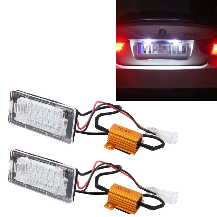 2 PCS License Plate Light with 18  SMD-3528 Lamps for Volkswagen,2W 120LM,6000K, DC12V(White Light) - License Plate Lights by PMC Jewellery | Online Shopping South Africa | PMC Jewellery | Buy Now Pay Later Mobicred