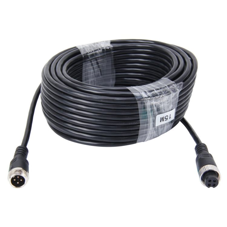 15m M12 4P Aviation Connector Video Audio Extend Cable for CCTV Camera DVR - DIY Cables by PMC Jewellery | Online Shopping South Africa | PMC Jewellery