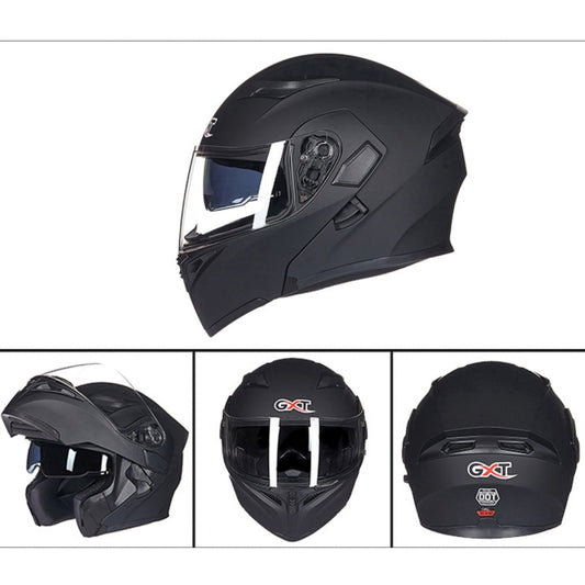 GXT Motorcycle ABS Shell Anti-fog  Double-len Inner Sun Visor Safety Helmet, Size: M(Matte Black) - Helmets by GXT | Online Shopping South Africa | PMC Jewellery