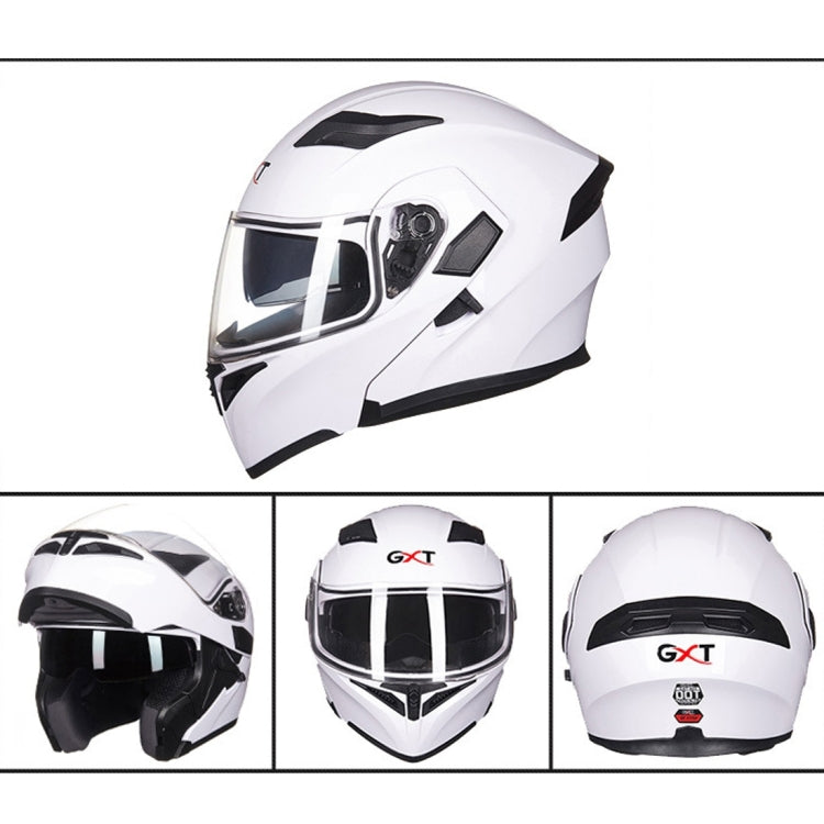 GXT Motorcycle ABS Shell Anti-fog  Double-len Inner Sun Visor Safety Helmet, Size: M(White) - Helmets by GXT | Online Shopping South Africa | PMC Jewellery | Buy Now Pay Later Mobicred