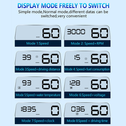 C500 Car HUD Virtual HD Projection Head-up Display, With Adjustable Reflection Board, Speed & RPM & Water Temperature & Oil Consumption & Driving Distance / Time & Voltage Display, Over Speed Alarm, Connect OBD2 Interface(Blue) - Head Up Display System by PMC Jewellery | Online Shopping South Africa | PMC Jewellery | Buy Now Pay Later Mobicred