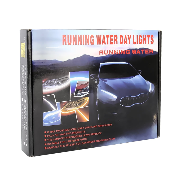 2 PCS 30cm DC12V 4.2W Ultra-thin Car Auto Double Colors Turn Lights / Running Lights, with LED SMD-2835 Lamp Beads (Turn Lights: Yellow Light; Running Lights: White Light) - Running Lights by PMC Jewellery | Online Shopping South Africa | PMC Jewellery | Buy Now Pay Later Mobicred