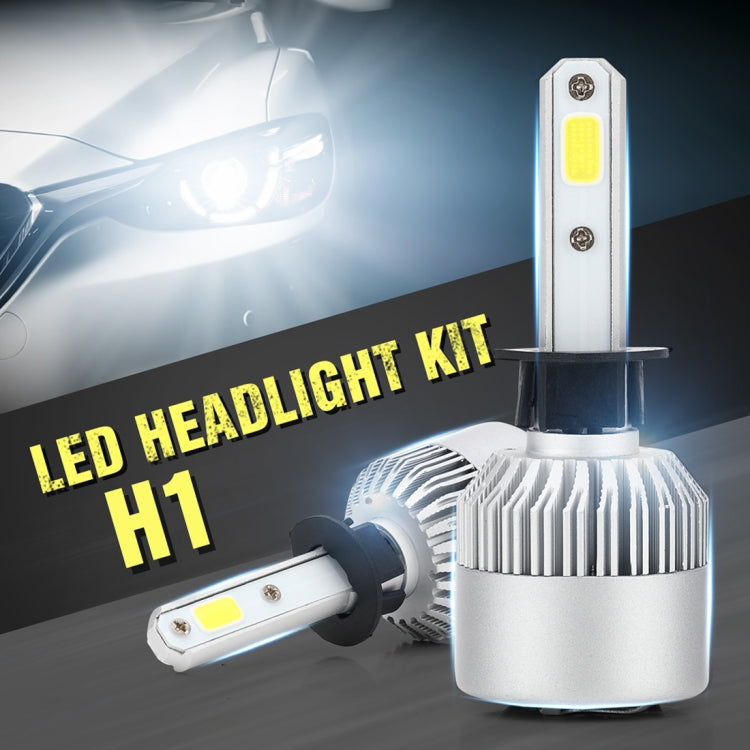 2 PCS S2 H1 18W 6000K 1800LM IP65 2 COB LED Car Headlight Lamps, DC 9-30V(Cool White) - LED Headlamps by PMC Jewellery | Online Shopping South Africa | PMC Jewellery | Buy Now Pay Later Mobicred