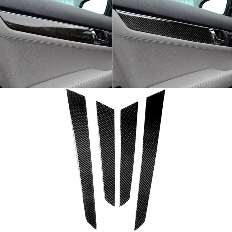 4 PCS Car Carbon Fiber Inner Door Panel Decorative Sticker for Mercedes-Benz W204 2007-2013 - Car Interior Mouldings by PMC Jewellery | Online Shopping South Africa | PMC Jewellery | Buy Now Pay Later Mobicred