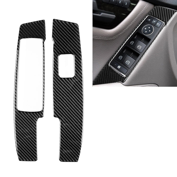 2 PCS Car Carbon Fiber Window Lift Panel Decorative Sticker for Mercedes-Benz W204 C Class 2007-2013, Left Drive - Car Interior Mouldings by PMC Jewellery | Online Shopping South Africa | PMC Jewellery | Buy Now Pay Later Mobicred