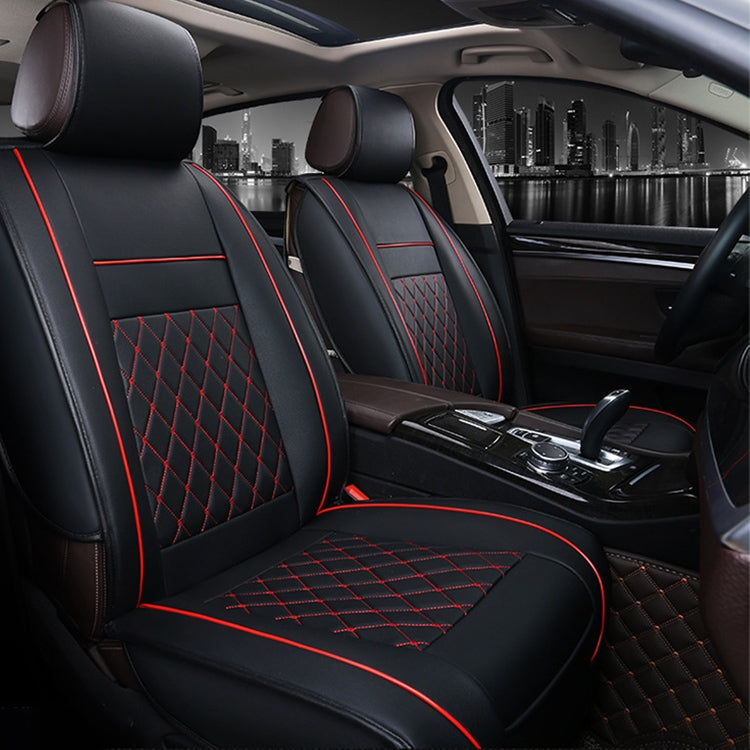 Car Leather Full Coverage Seat Cushion Cover, Standard Version, Only One Seat(Black Red) - Seat Accessories by PMC Jewellery | Online Shopping South Africa | PMC Jewellery | Buy Now Pay Later Mobicred