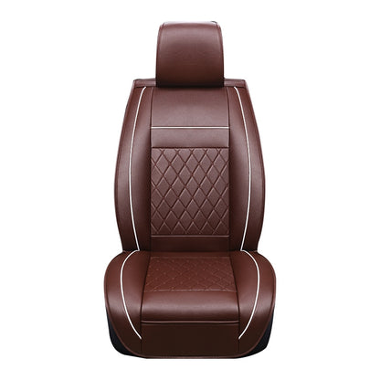 Car Leather Full Coverage Seat Cushion Cover, Standard Version, Only One Seat(Coffee) - Seat Accessories by PMC Jewellery | Online Shopping South Africa | PMC Jewellery | Buy Now Pay Later Mobicred