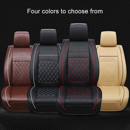 Car Leather Full Coverage Seat Cushion Cover, Standard Version, Only One Seat(Beige) - Seat Accessories by PMC Jewellery | Online Shopping South Africa | PMC Jewellery | Buy Now Pay Later Mobicred